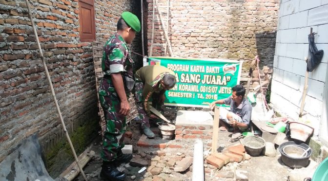 Kodim 0815 Mojokerto Bangun 16 Unit Jamban Sehat di Kecamatan Jetis