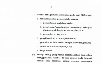 Pelanggar Protokol Kesehatan New Normal di Kota Mojokerto Didenda Rp 200 Ribu