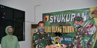 Syukuran HUT ke 72 Korem 082/CPYJ Sesuai Protokol Kesehatan