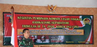 Danrem 082/CPYJ Sosialisasi Tangkal Radikalisme, Terorisme dan Separatisme