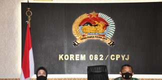 Pasiren Korem 082/CPYJ Ikut Rakernis Perencanaan dan Anggaran TNI AD Secara Virtual