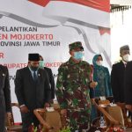 Danrem 082/CPYJ Hadiri Sumpah Jabatan dan Pelatikan Bupati dan Wakil Bupati Mojokerto Secara Virtual