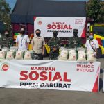 Beras Bantuan PPKM Darurat Yayasan Wing Peduli Diterima Korem 082/CPYJ