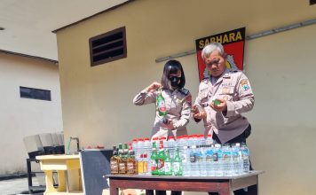 Operasi Pekat Polresta Mojokerto Sita 583 Botol Miras Lokal dan Impor