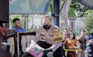 Pemusnahan barang bukti narkoba di Polrestabes Surabaya, Jumat (17/5/2024). IM.com/Addy/