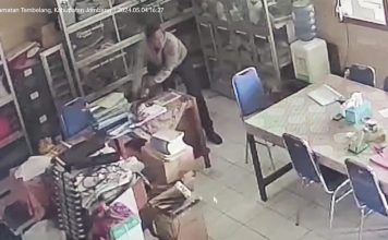 Aksi pencurian di SMA Madinatul Ulum Tembelang, Jombang. IM.com/Karimatul Maslahah/
