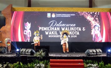 Makna Maskot Pilwali Kota Mojokerto 2024, Kerto dan Kerti Maskot Pilwali Kota Mojokerto 27 November 2024. IM.com/Erik/