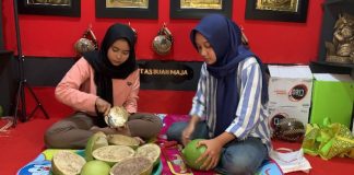 Proses pembuatan tas buah maja karya pelajar SMAN 3 Kota Mojokerto. IM.com/Erik/