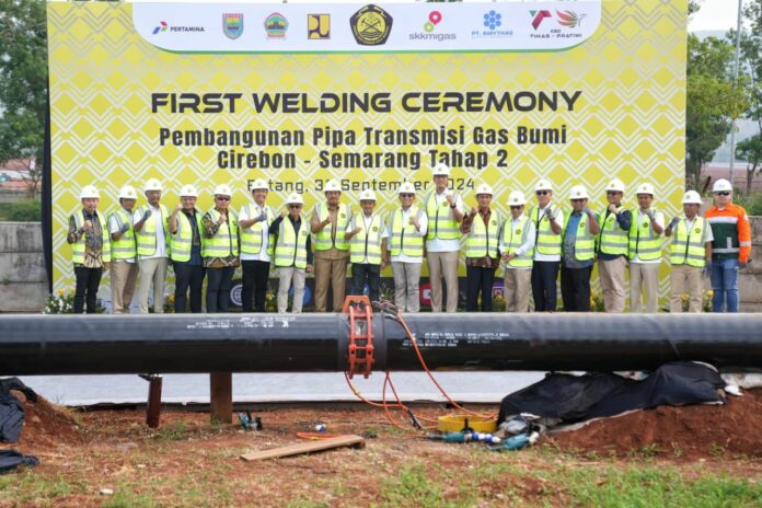 Menteri ESDM Bahlil Lahadalia meresmikan pipa transmisi gas Cirebon-Semarang tahap II pada Senin, (30/9/2024).