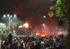 Aksi anarkis terjadi di Gedung Grahadi Surabaya, dibakar massa dan dijarah. Istimewa