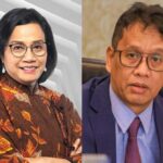 Kanan Sri Mulyani, kiri Purbaya Yudhi Sadewa.