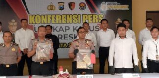 Polresta Sidoarjo kembali membongkar praktik kejahatan oplosan gas elpiji sebagaimana diungkap Kapolresta, Kombes Pol Christian Tobing, Senin (4/5/2026).