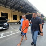 Tersangka Yopi Agung Pradana pembobol minimarket di Trowulan diamankan anggota Satreskrim Polres Mojokerto