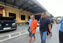 Tersangka Yopi Agung Pradana pembobol minimarket di Trowulan diamankan anggota Satreskrim Polres Mojokerto
