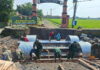 Proyek Jembatan Perintis Garuda Tahap V di Sumbertebu, Bangsal, Mojokerto dikebut TNI dan warga
