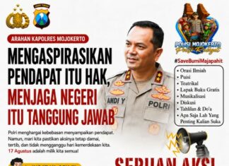 Polres Mojokerto Ajak PMII Sampaikan Aspirasi Secara Damai dan Jaga Kondusivitas HUT ke-81 Kemerdekaan RI
