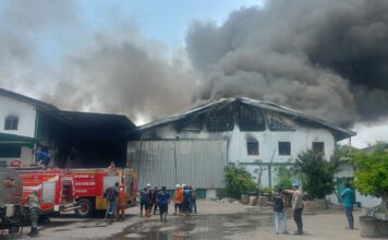 Pabrik Sepatu di Dlanggu Mojokerto Terbakar, 3 Gudang Dilalap Api